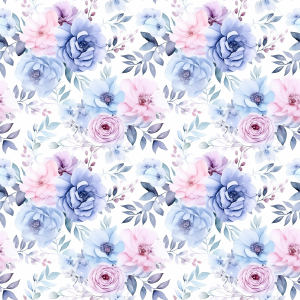 0,90 Restmeter Little Cut Girl Blue Flowers